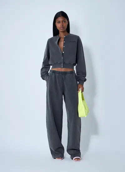 Alexander Wang Women Logo Motif Cardigan In Gray