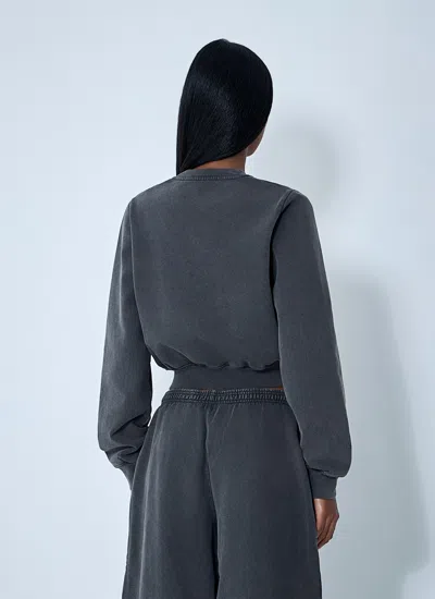 Alexander Wang Women Logo Motif Cardigan In Gray