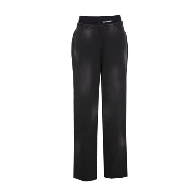 Alexander Wang Women Logo Pre Styled Biker Shorts Pants In Black