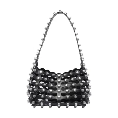 Alexander Wang Omens Rex Medium Studded Leather Shoulder Bag Black