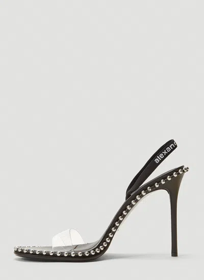 Alexander Wang Two-tone Leather And Pvc Sandals In Black