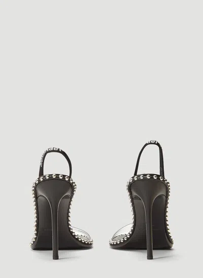 Alexander Wang Two-tone Leather And Pvc Sandals In Black