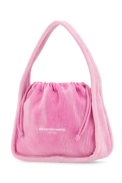 Alexander Wang Women Pink Corduroy Small Ryan Handbag