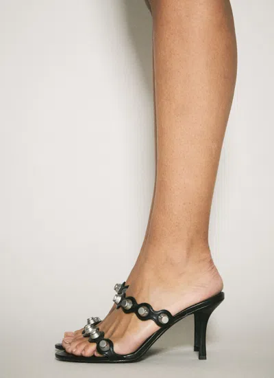 Alexander Wang Riot 85mm Lambskin Leather Sandal In Black