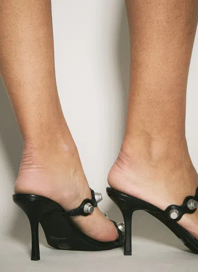 Alexander Wang Riot 85mm Lambskin Leather Sandal In Black