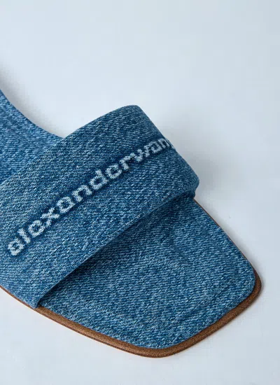 Alexander Wang Vy Pool Sandal In Denim In Blue