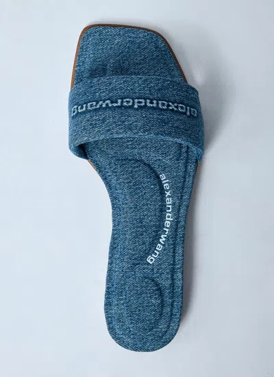 Alexander Wang Vy Pool Sandal In Denim In Blue