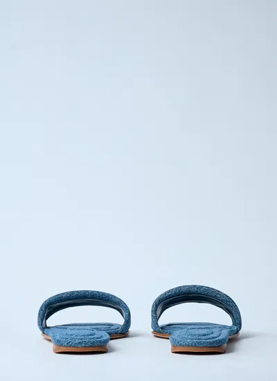 Alexander Wang Vy Pool Sandal In Denim In Blue