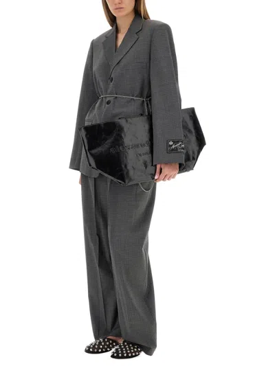 Alexander Wang Tailored Blazer With Chain Belt And Check Pattern In Gray