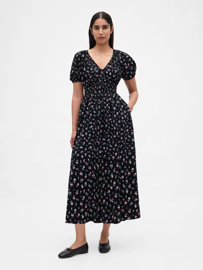 Gap Puff-sleeve Midi Dress