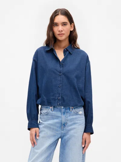 Gap Oversized Bubble Crop Shirt