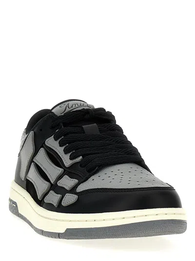 Amiri 'skel Top Low' Black Sneakers With Skeleton Patch