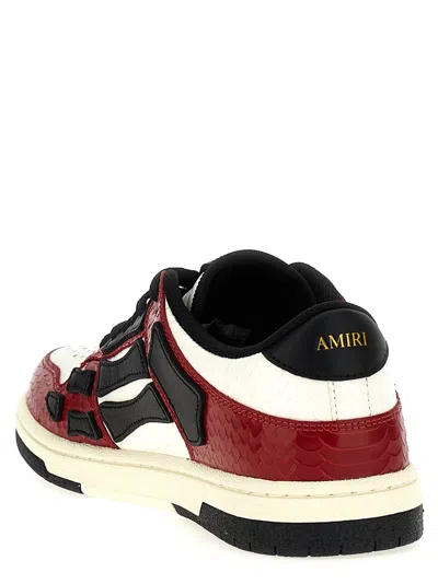Amiri 'skel Top Low' Red Sneakers With Skeleton Patch