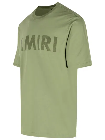 Amiri Stencil Crewneck Short Sleeves T-shirt In Green