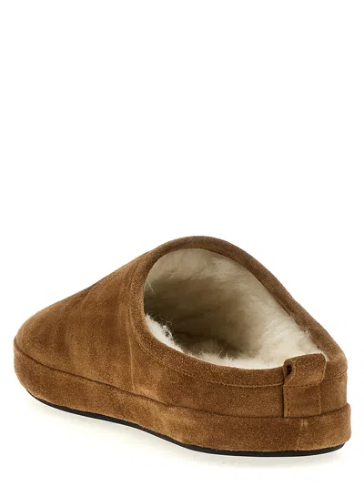 Balenciaga Alaska Suede Slippers In Brown