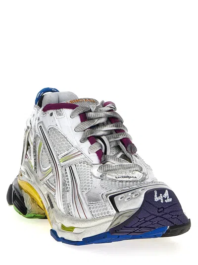 Balenciaga Men White Gradient Runner Sneakers In White