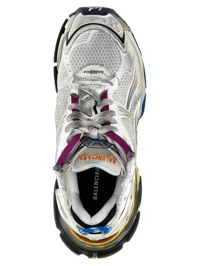 Balenciaga Men White Gradient Runner Sneakers In White