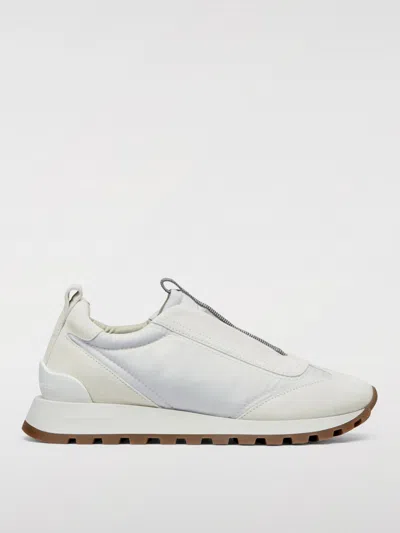 Brunello Cucinelli White Sneakers With Monile Insert In White