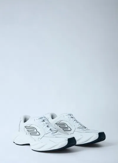 Balenciaga Men White Cowskin And Polyester Monday Shoe Sneakers