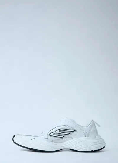 Balenciaga Men White Cowskin And Polyester Monday Shoe Sneakers