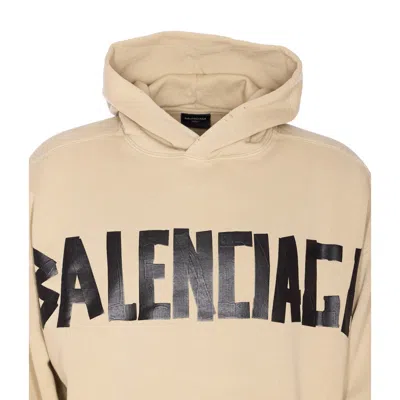 Balenciaga Ripped Pocket Tape Type Hoodie In Yellow