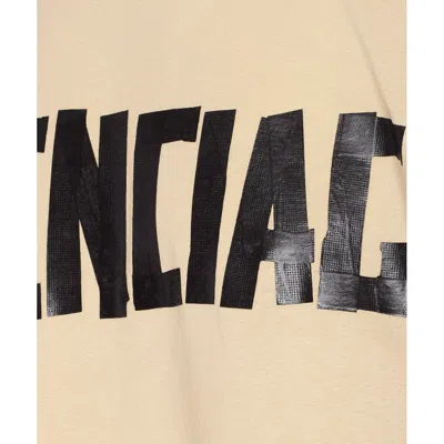 Balenciaga Men Beige Tape Type Medium Fit T-shirt In Pink