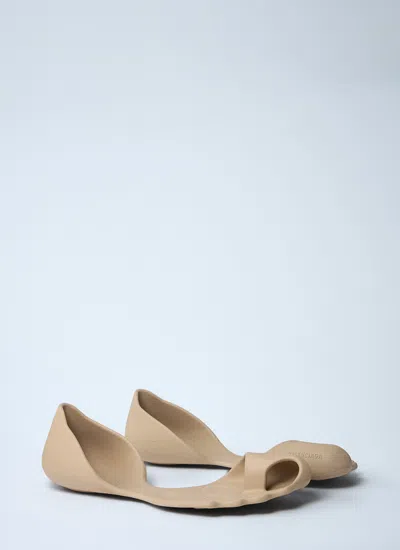 Balenciaga Flat Sole Open Toe Eva Zero Sneakers In Beige