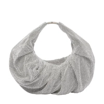 Benedetta Bruzziches Metallic Rhinestone Mini Bag With Slouchy Handle
