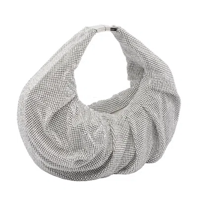 Benedetta Bruzziches Metallic Rhinestone Mini Bag With Slouchy Handle