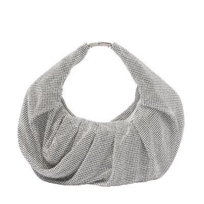Benedetta Bruzziches Metallic Rhinestone Mini Bag With Slouchy Handle
