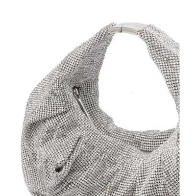 Benedetta Bruzziches Metallic Rhinestone Mini Bag With Slouchy Handle