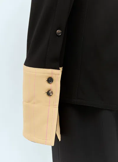 Bottega Veneta Women Black Shirt With Notebook Cuffs In Viscose Woman In Black