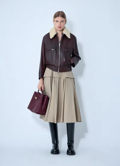 Bottega Veneta Nappa Blouson With Shearling Women In Brown