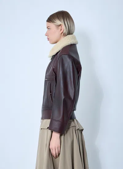 Bottega Veneta Nappa Blouson With Shearling Women In Brown