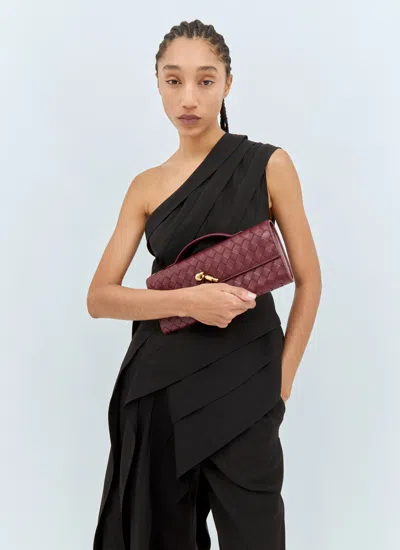Bottega Veneta Long Andiamo Intrecciato Clutch Bag In 2250 Barolo-m Brass