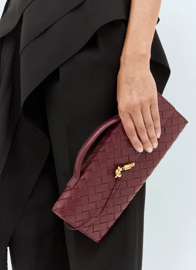 Bottega Veneta Long Andiamo Intrecciato Clutch Bag In 2250 Barolo-m Brass