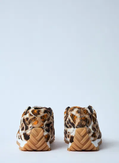 Bottega Veneta Orbit Jaguar-print Calf Hair Fashion Sneakers In Brown
