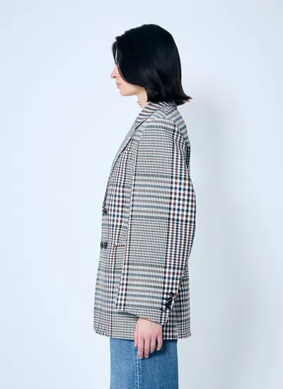 Bottega Veneta Women Double-breasted Checkered Jacket In Structured Cotton In Black