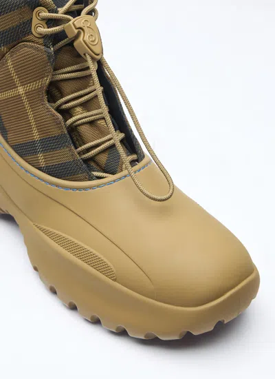Burberry Scoot Trek Ankle Boot With Check Pattern