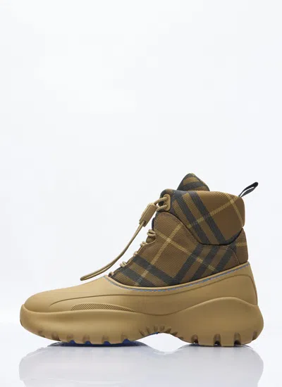 Burberry Scoot Trek Ankle Boot With Check Pattern