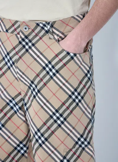 Burberry Wide-leg Trousers With Check Print In Grey