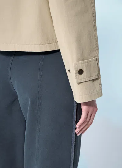 Burberry Beige Cropped Cotton Jacket In Neutral