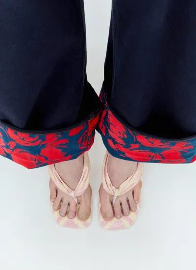 Burberry Tartan Fabric Thong Sandals 9cm In Cameo Ip Check