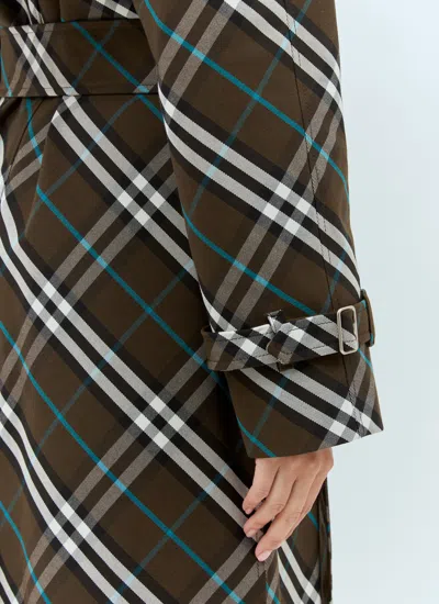 Burberry Snug Check-print Long Trench Coat In Multi