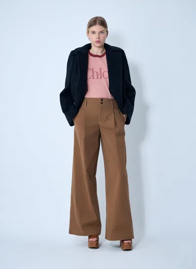 Chloé Cotton Canvas Wide Pants