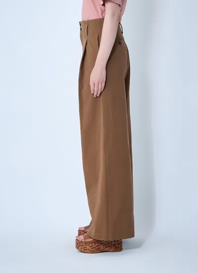 Chloé Cotton Canvas Wide Pants