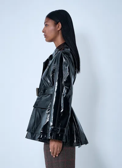 Chloé Women High-shine Belted Jacket In Black