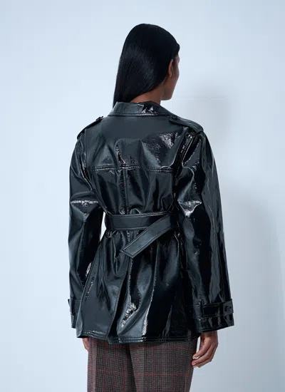 Chloé Women High-shine Belted Jacket In Black