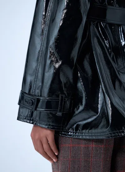 Chloé Women High-shine Belted Jacket In Black