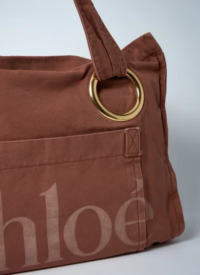 Chloé Medium Plage Tote Bag In Orange